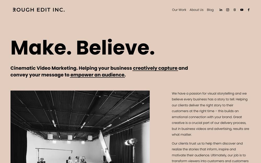 Rough Edit Inc website preview