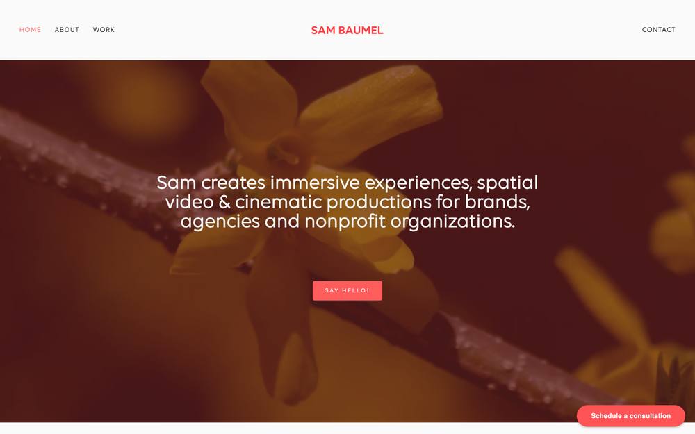 Sam Baumel - Immersive & Video Production website preview