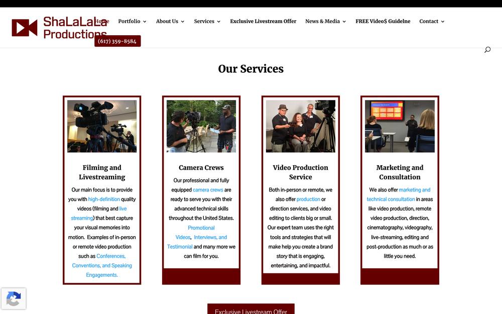 ShaLaLaLa Productions website preview