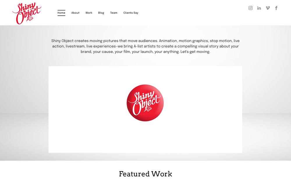 Shiny Object website preview