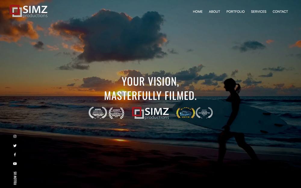 Simz Productions website preview