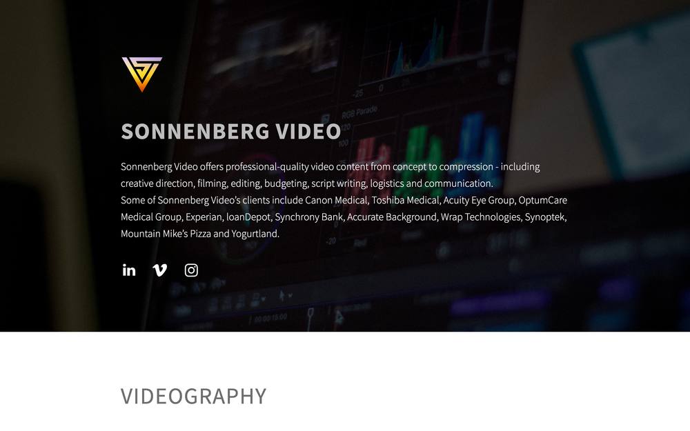 Sonnenberg Video website preview