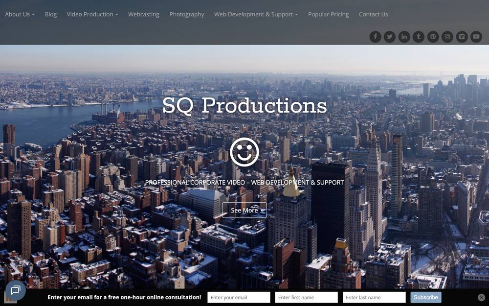 Sq Productions website preview