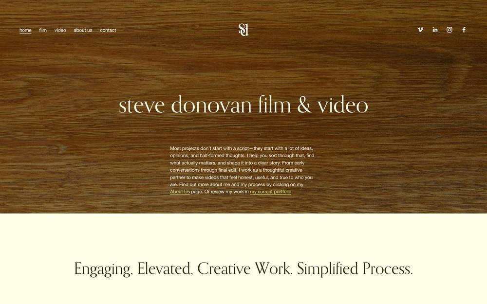 Steve Donovan Film & Video website preview