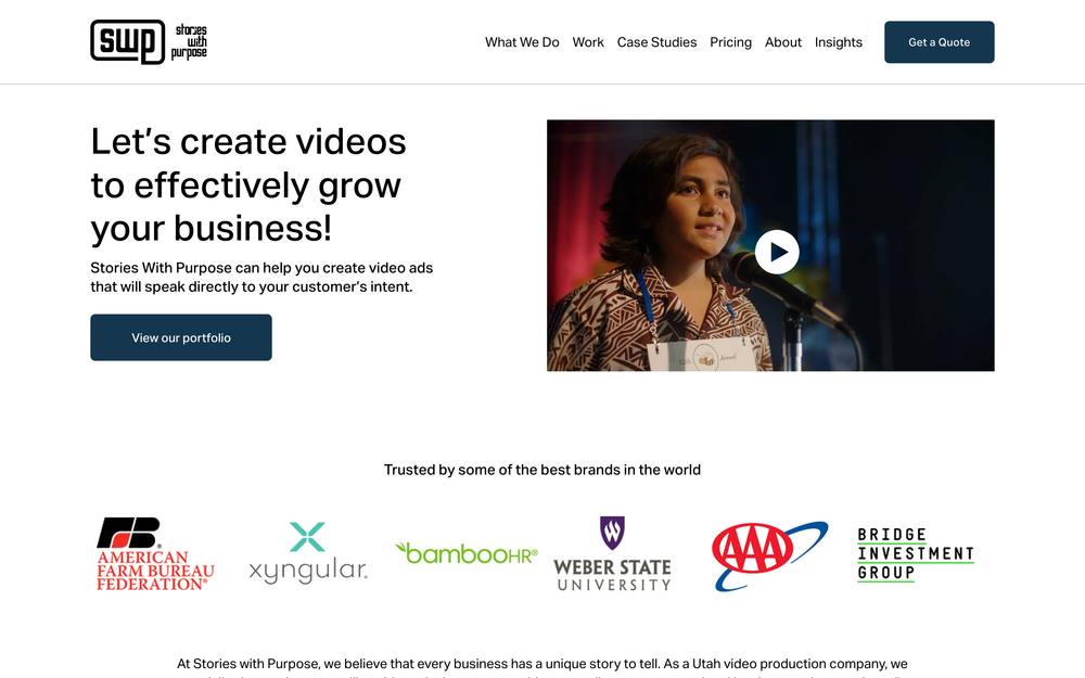 Stories With Purpose website preview