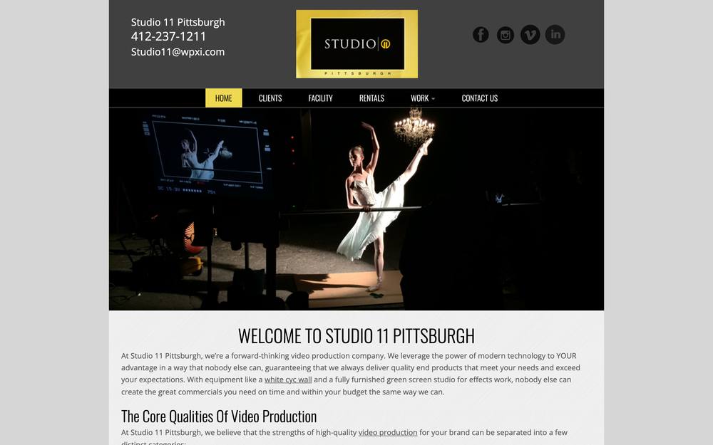 Studio 11 Pittsburgh website preview