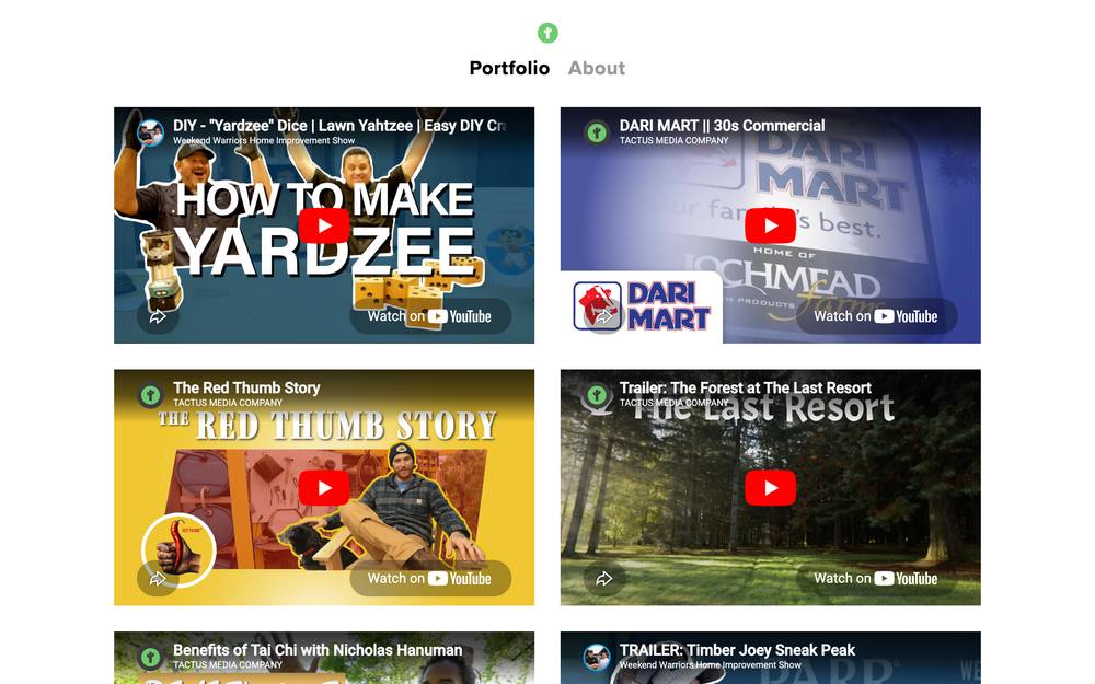 Tactus Media website preview