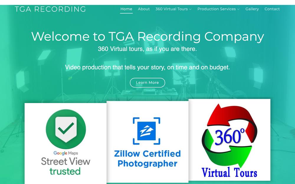 TGA Recording Company Inc. website preview