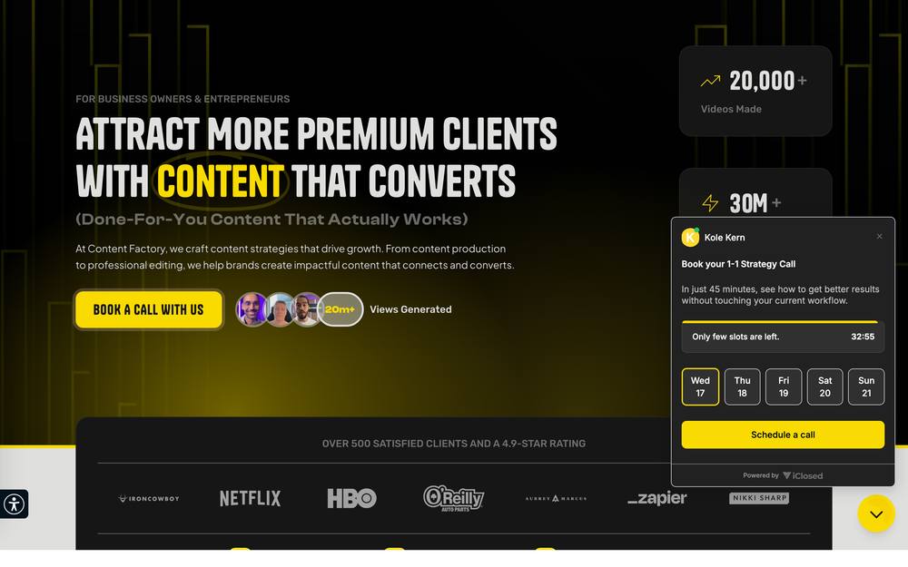 The Content Factory ATX website preview