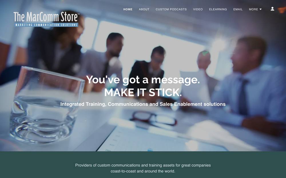 The MarComm Store website preview