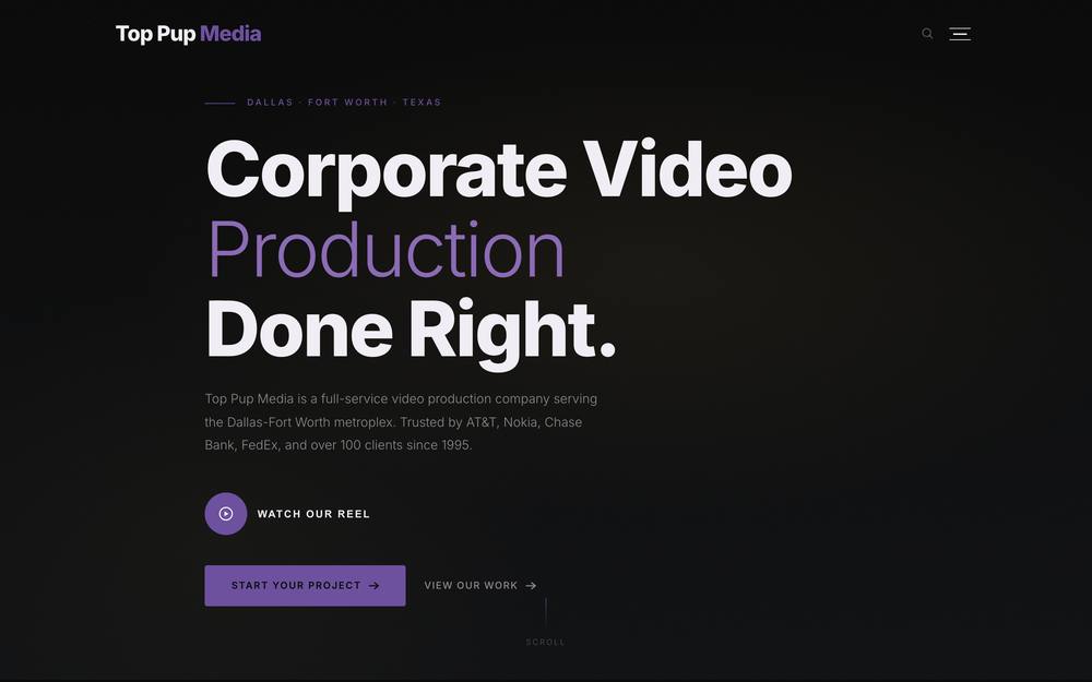 Top Pup Media website preview