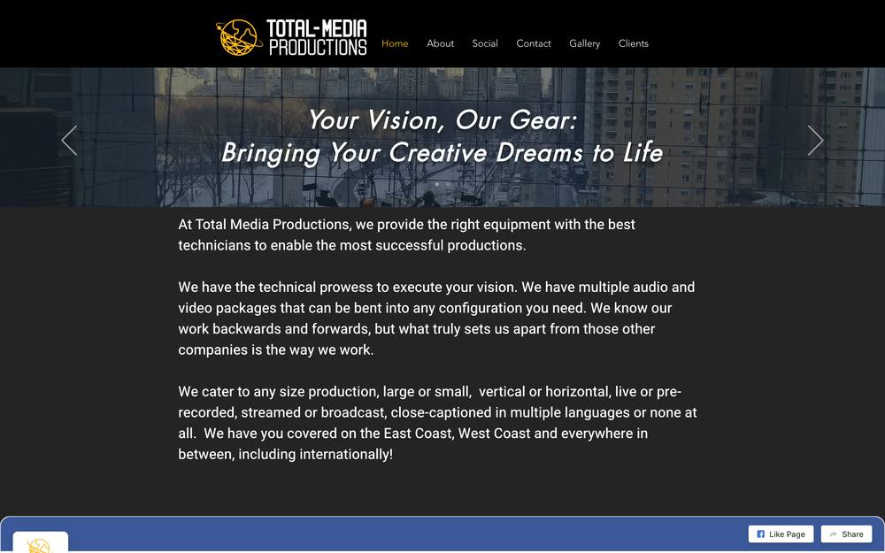 Total Media Productions, Inc website preview