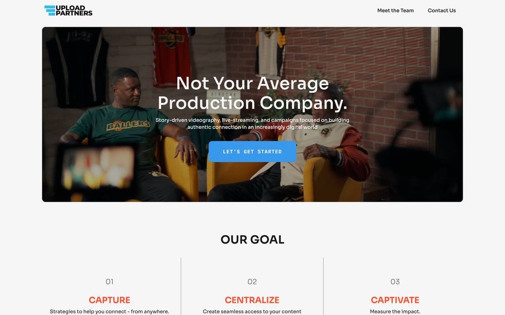 Upload Partners website preview