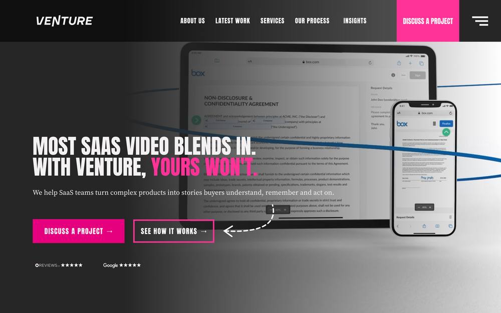Venture Videos website preview