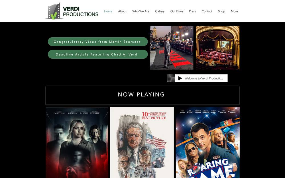 Verdi Productions website preview