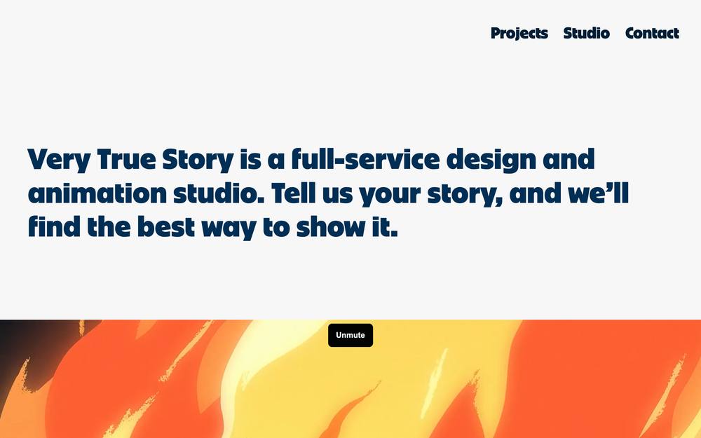 Very True Story website preview