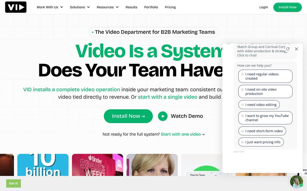 VID website preview