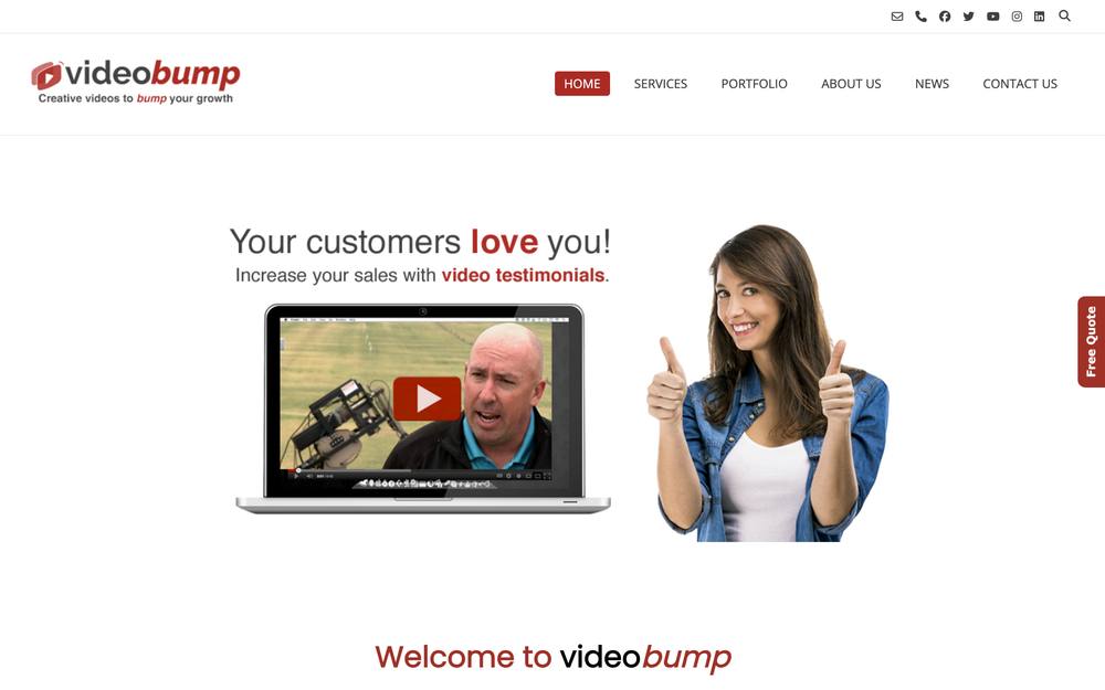 Video Bump Inc. website preview