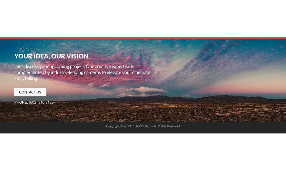 VISION5 INC. website preview