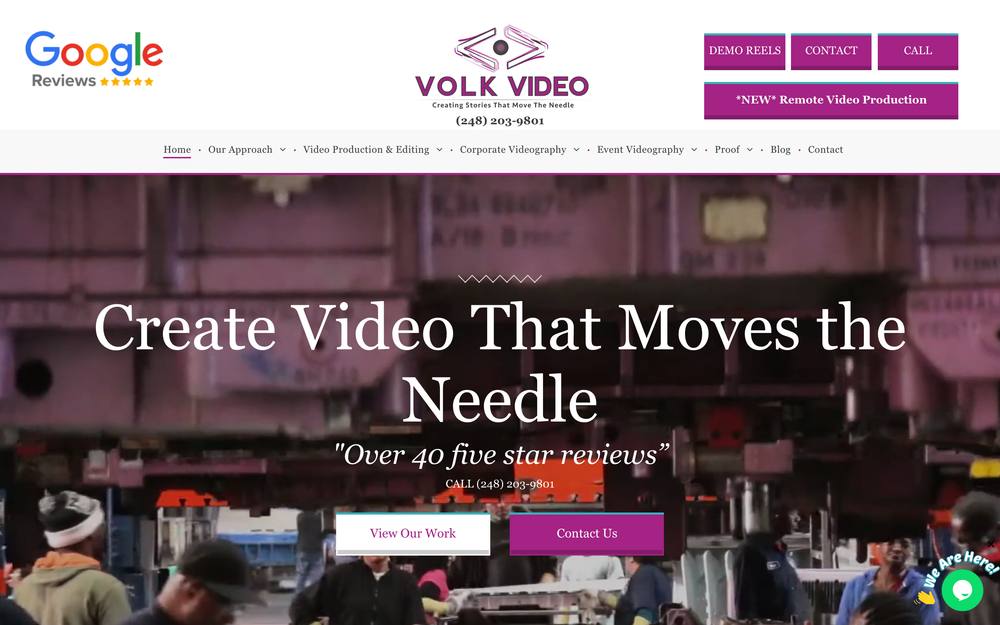 Volk Video Services website preview