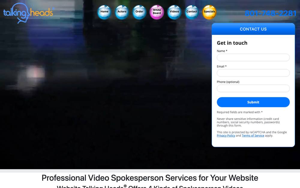 WebsiteTalkingHeads.com website preview