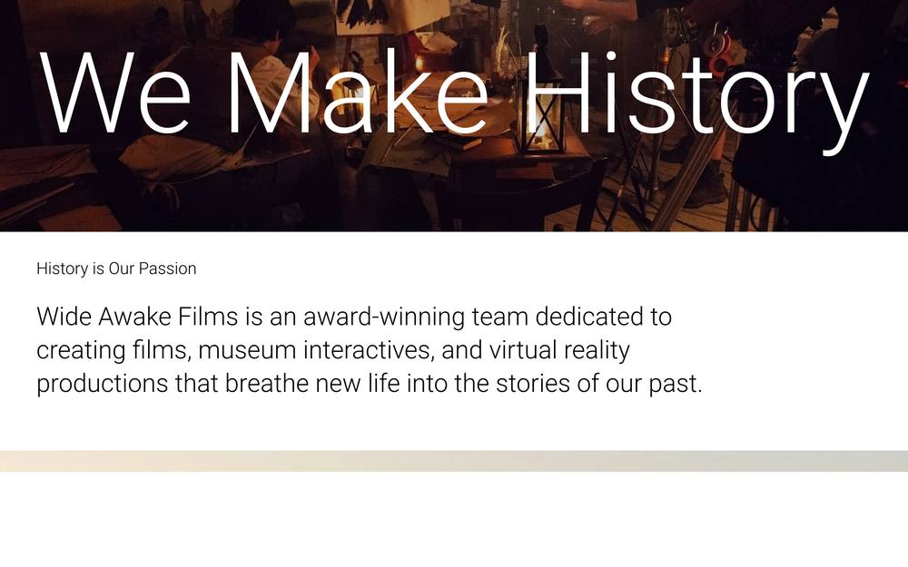 Wide Awake Films website preview