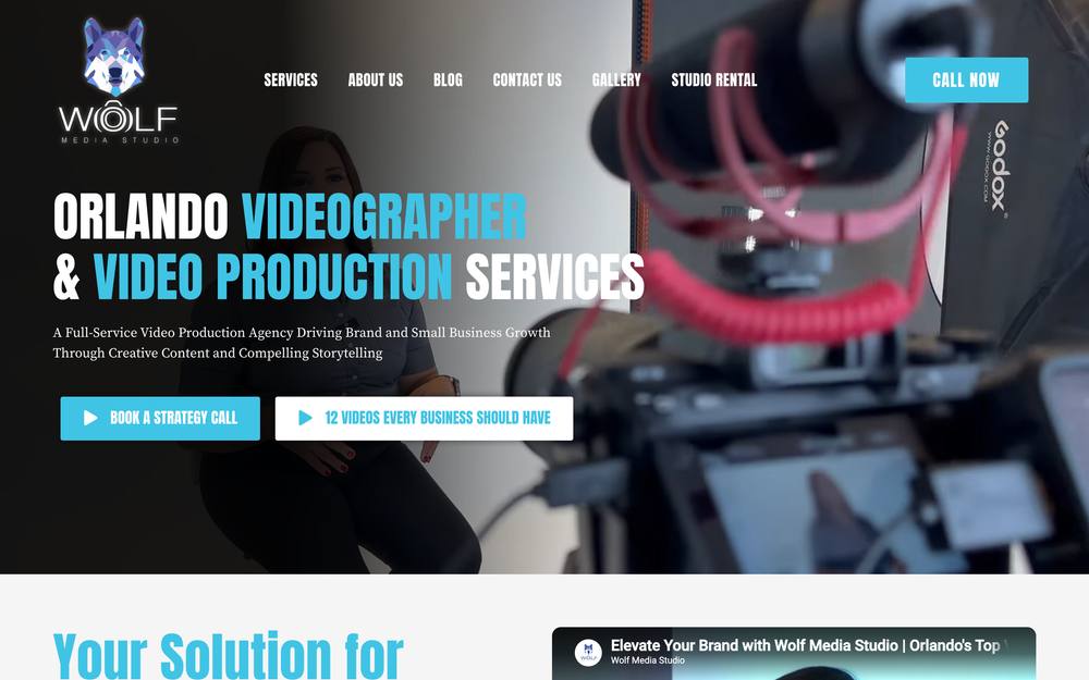Wolf Media Studio website preview