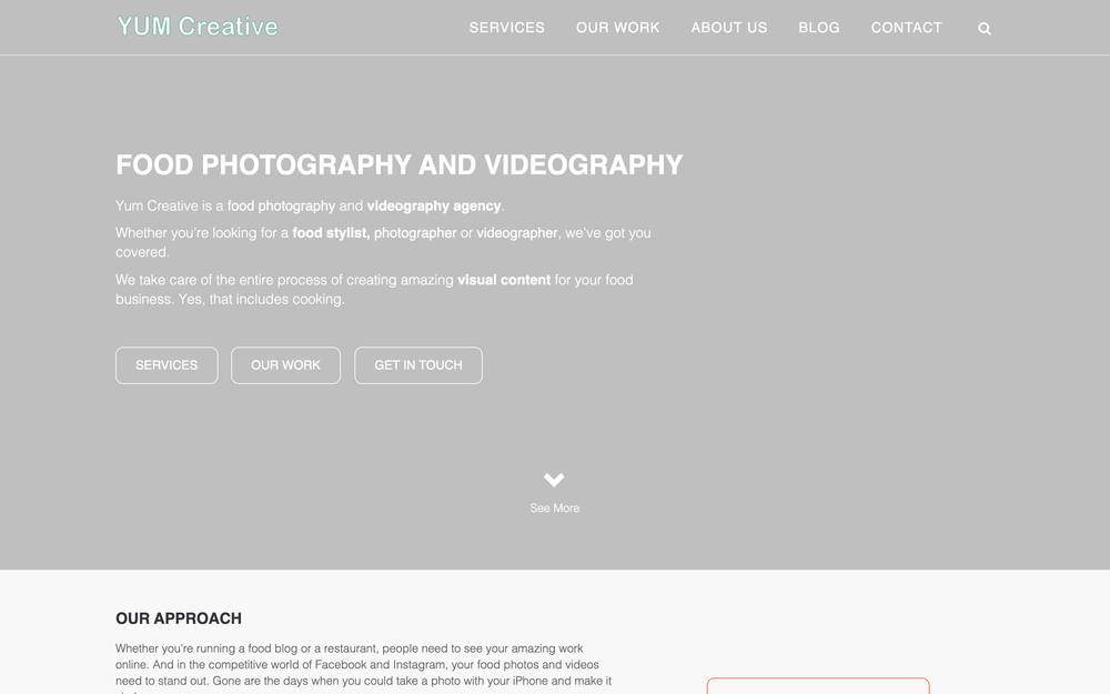 Yum Creative website preview