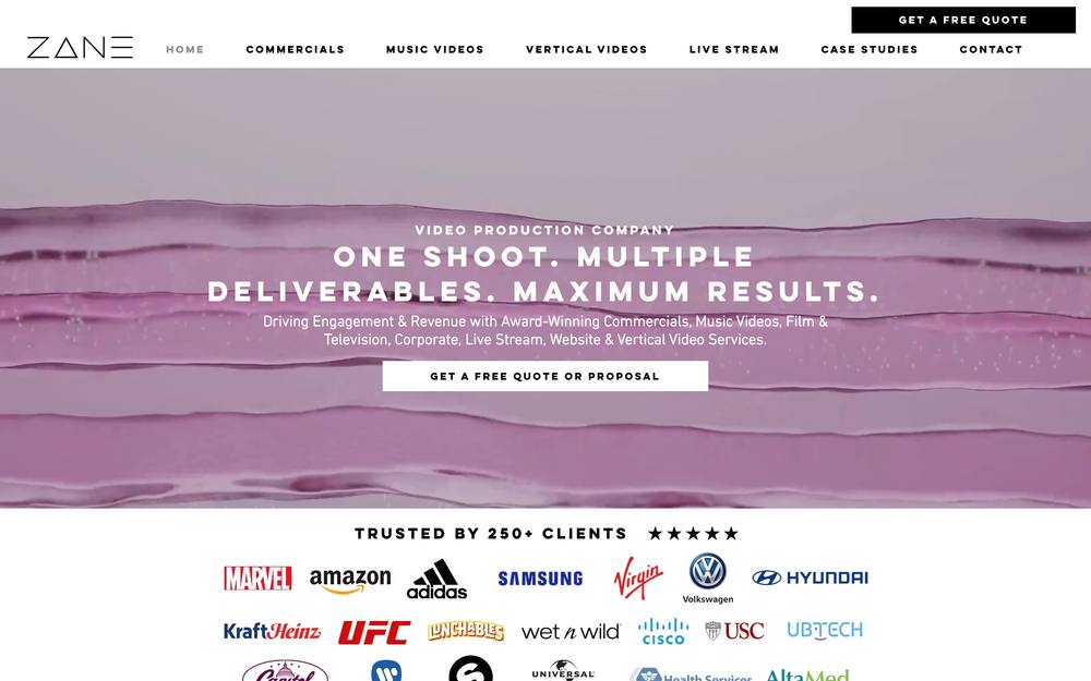 ZANE Productions, LLC website preview